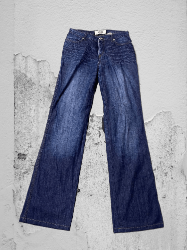 Moschino × Vintage Y2K MOSCHINO Jeans Flared Low Rise Sexy Jeans Glamour 00s Size 27" / US 4 / IT 40 - 1 Thumbnail