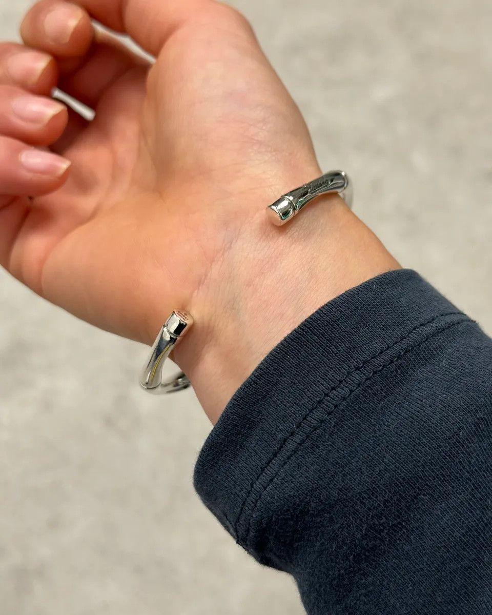 Gucci Gucci Silver Metal Bamboo Bracelet Size ONE SIZE - 4 Thumbnail