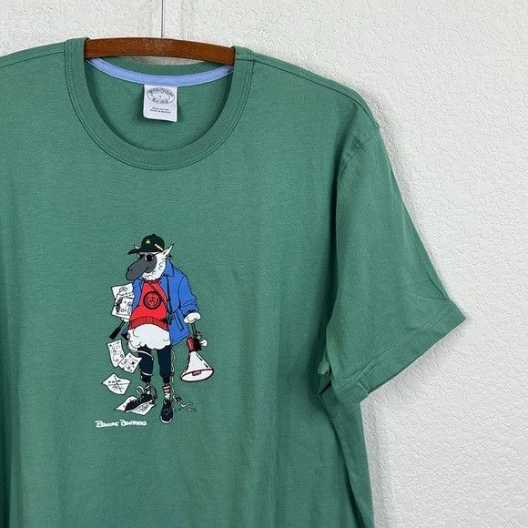 Brooks Brothers Brooks Brothers Henry Coach Logo Printed T Shirt Green Graph Size US L / EU 52-54 / 3 - 2 Thumbnail