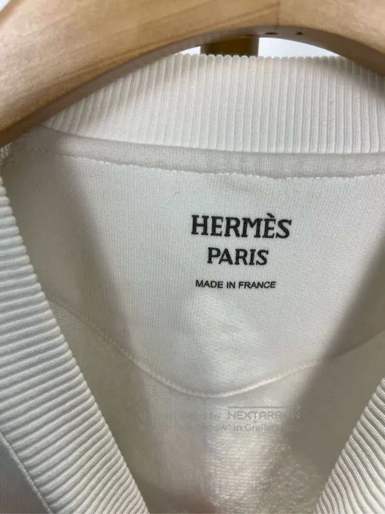 Hermes Hermes White Printed Pattern Long Sleeve Sweatshirt Size XS / US 0-2 / IT 36-38 - 4 Thumbnail