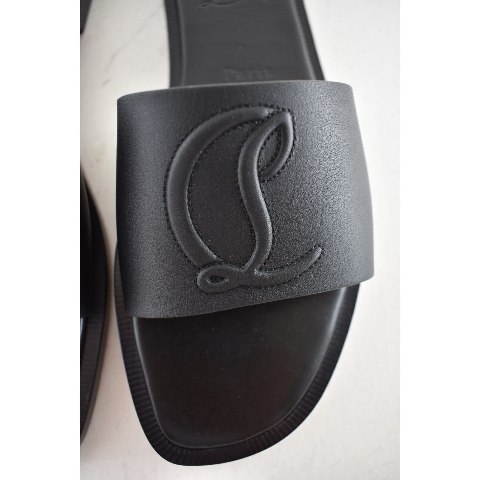Christian Louboutin Christian Louboutin Mule Black Leather Logo Slide Slip On Size US 6 / IT 36 - 11 Thumbnail