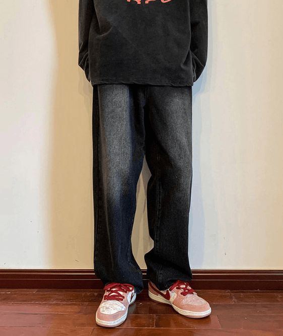 Japanese Brand American retro distressed washed straight loose jeans Size US 32 / EU 48 - 2 Thumbnail