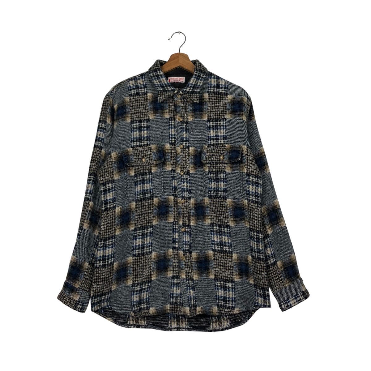 Japanese Brand 📌Vintage Shirt Jacket Tartan Design Neyries Wear Checked Size US L / EU 52-54 / 3 - 2 Thumbnail