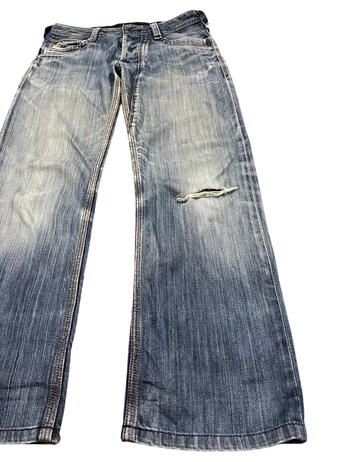 Diesel × Diesel Black Gold Vintage Diesel Embroidded Distressed Denim Size US 31 - 3 Thumbnail