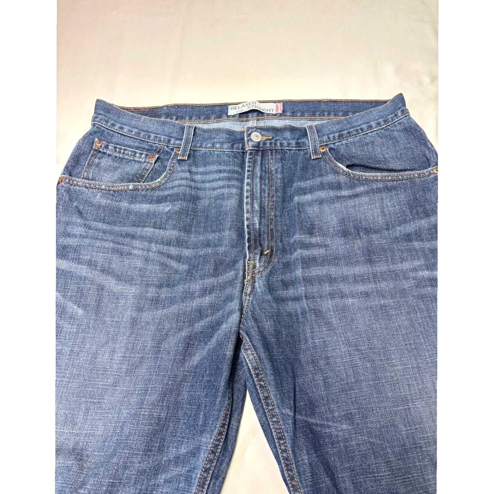 Levi's Levi's 559 Jeans Mens 38x32 Blue Medium Wash Denim 100% Cotton Relaxed Straight Size US 38 / EU 54 - 2 Thumbnail
