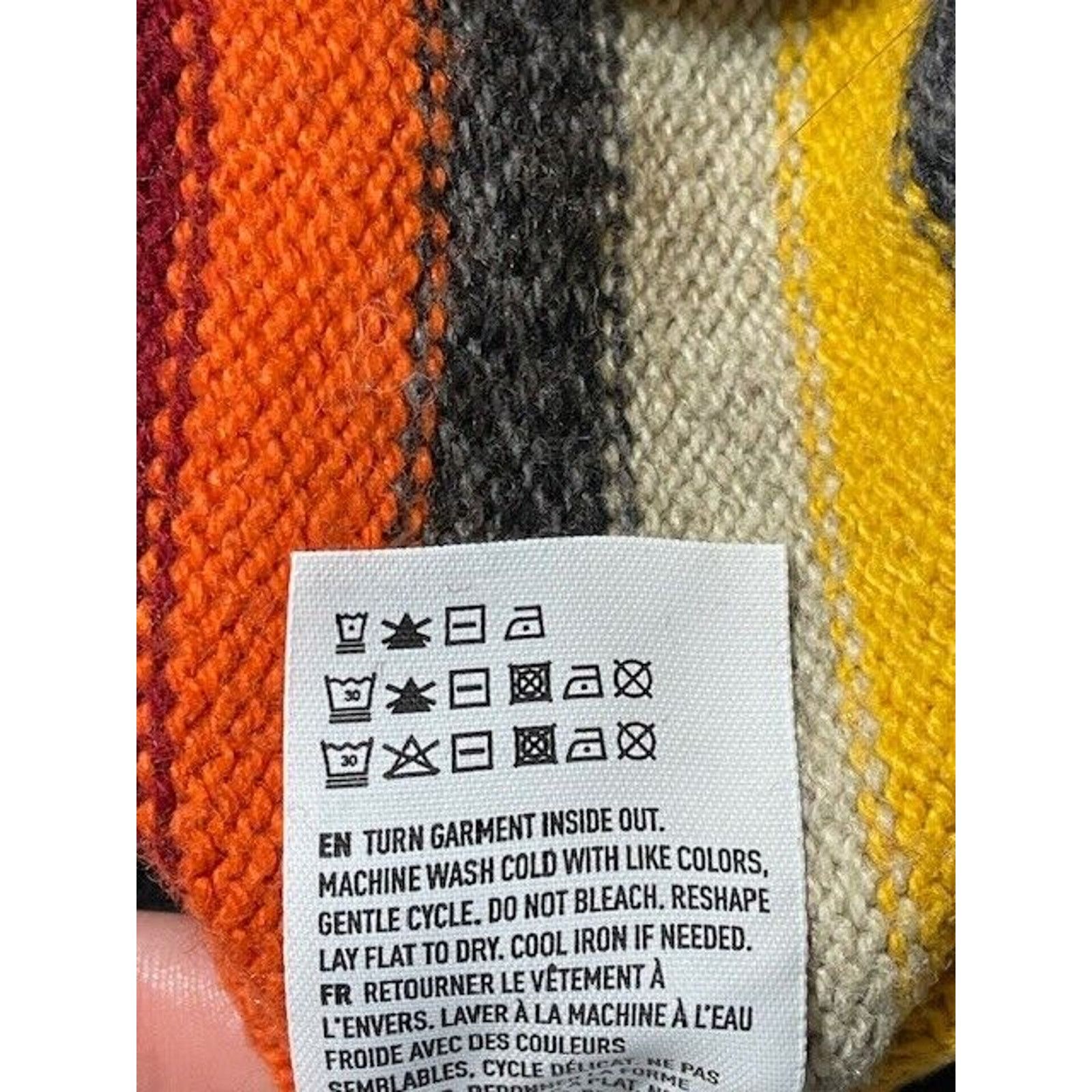 American Eagle Outfitters American Eagle Sweater Mens L Classic Fit Striped Orange Size L / US 10 / IT 46 - 8 Thumbnail