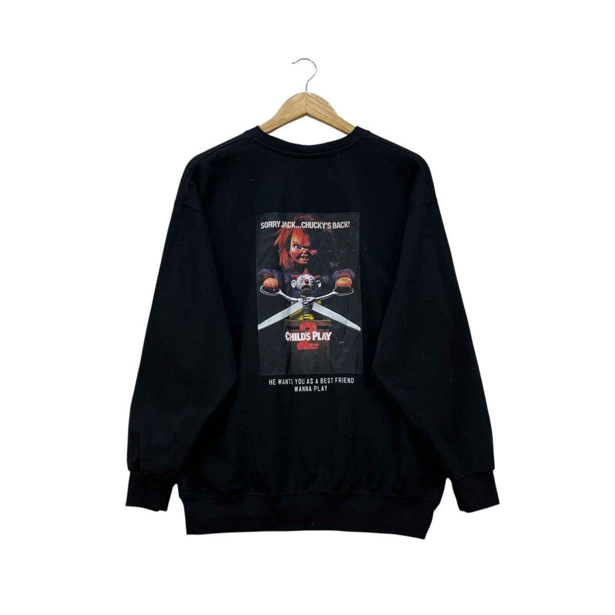 Vintage 💥 Chucky Child's Play 2 horror movie Graphic Sweatshirt Size US M / EU 48-50 / 2 - 1 Thumbnail