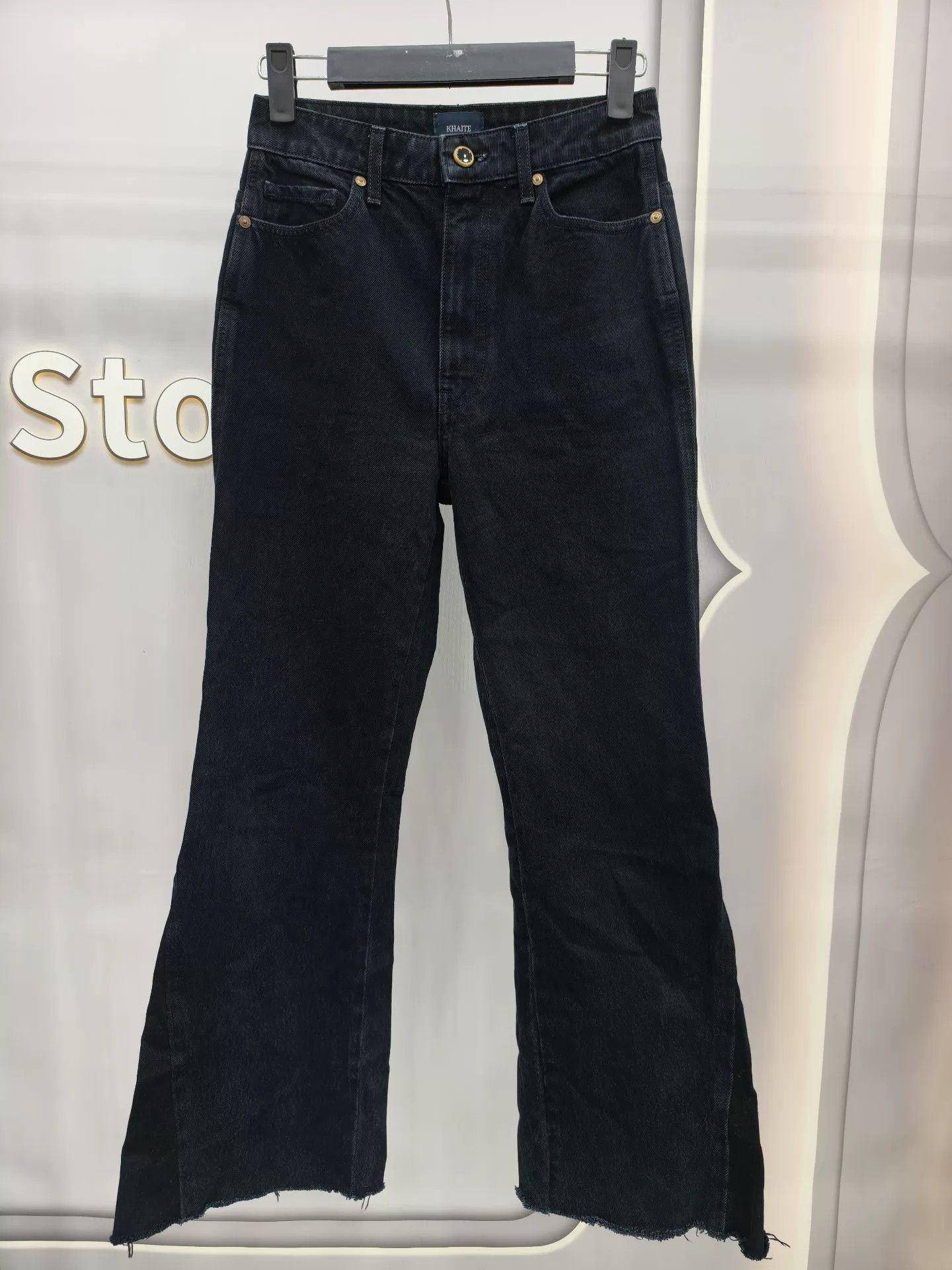 KHAITE KHAITE Black Flared Denim Jeans Size 25 Size 25" / US 0 / IT 36 - 1 Thumbnail