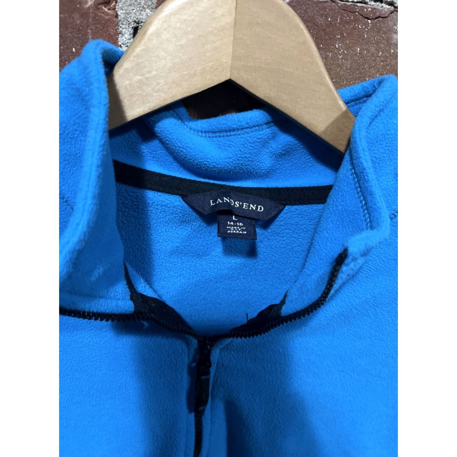 Lands' End Lands' End Fleece Pullover Womens Size L 1/4 Zip Long Sleeve Blue Solid Sweatshirt Size L / US 10 / IT 46 - 2 Thumbnail