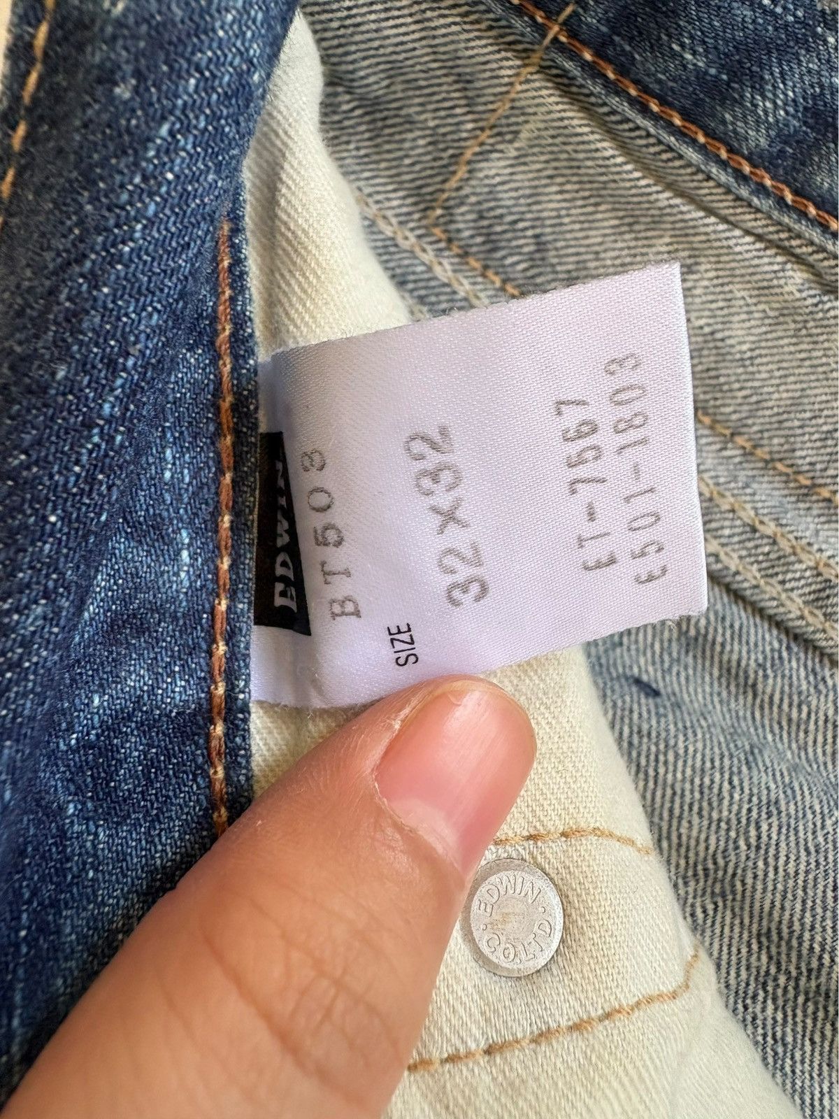 Edwin Vintage Edwin 503 Blue Trip Paint Mud Wash Rip Loose Jeans Size US 34 / EU 50 - 10 Thumbnail