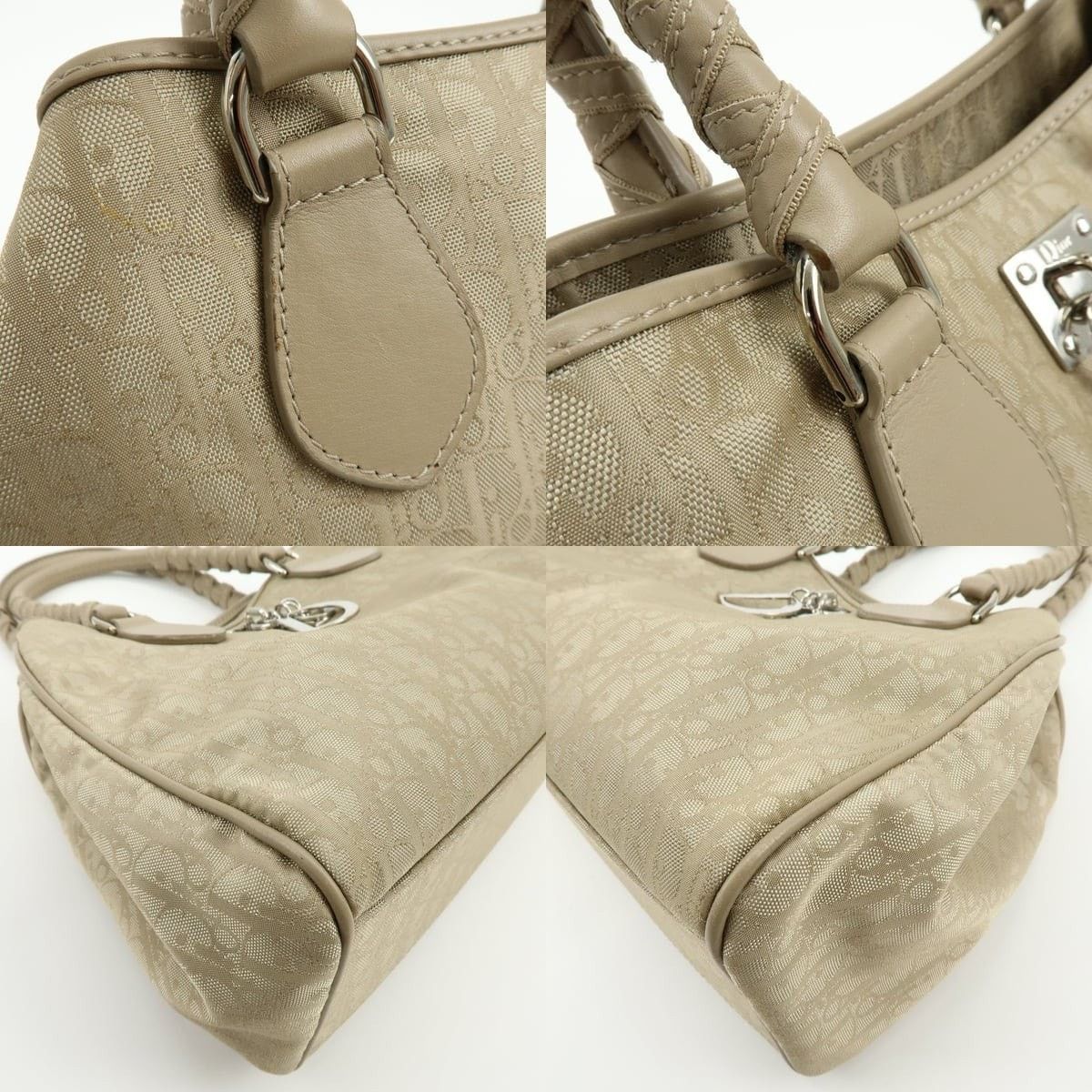 Christian Dior Monsieur Christian Dior Romantic Trotter Coated Canvas Tote Beige Size ONE SIZE - 5 Thumbnail