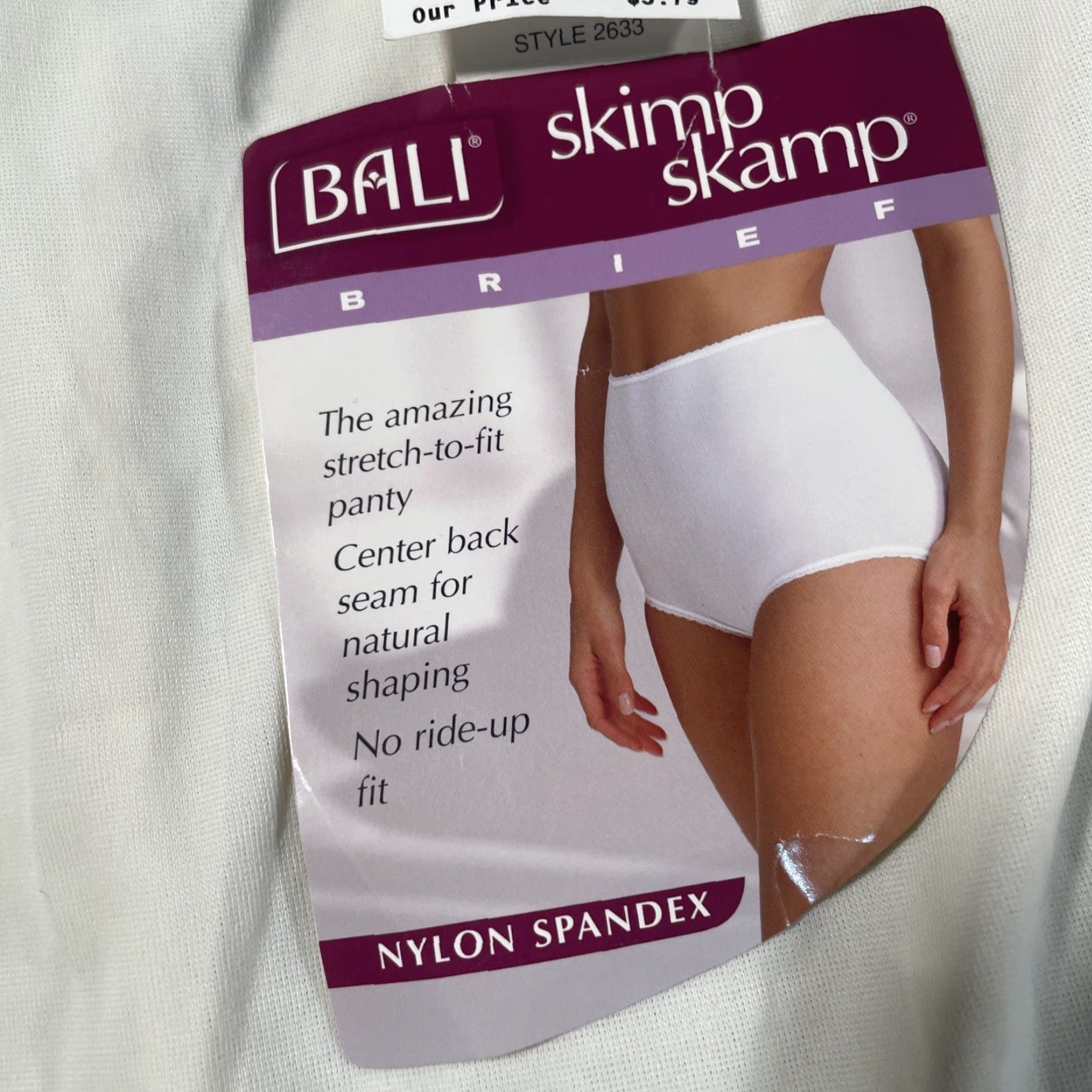 Vintage VINTAGE Bali Panties Nylon Spandex 2633 Ivory Size 12 1990s Sheer Androgyny Womens Size 34" / US 12 / IT 48 - 4 Thumbnail