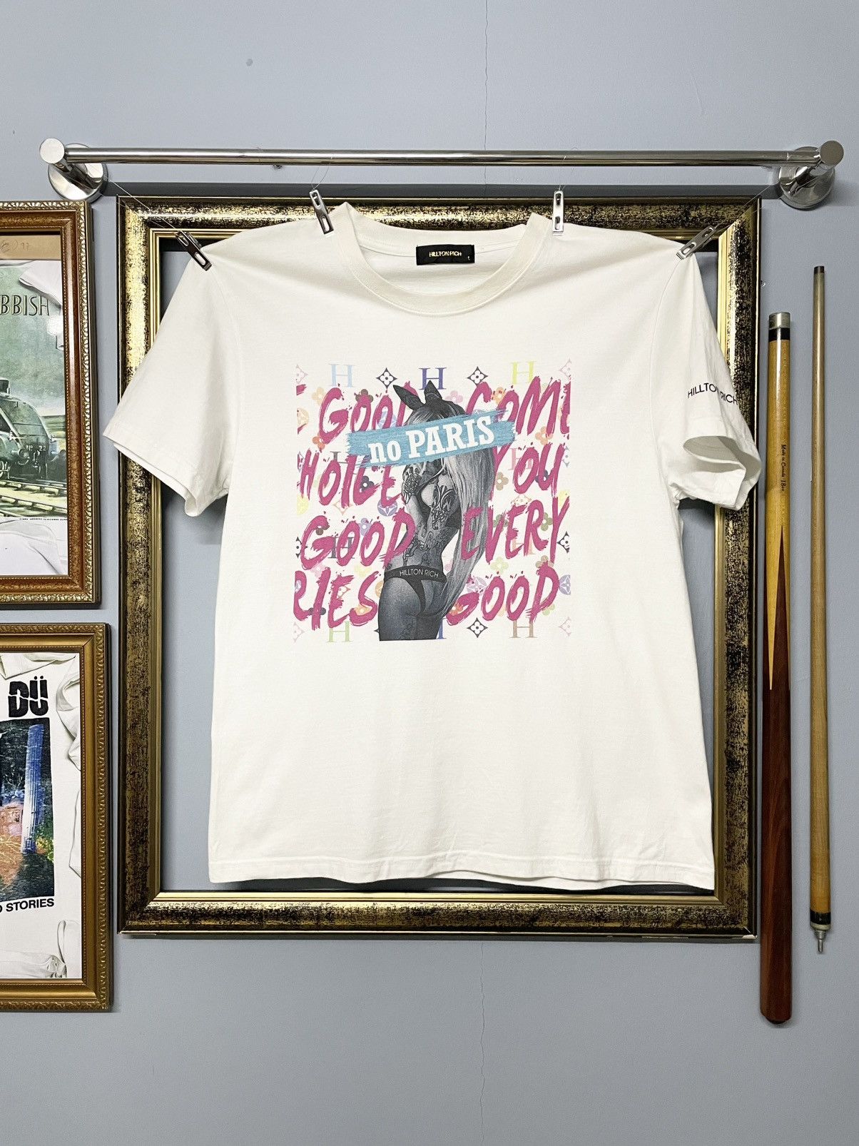 Hysteric Glamour Vintage Japan Designer Hillton Rich No Paris Sexy Girl Tee Size US M / EU 48-50 / 2 - 1 Thumbnail