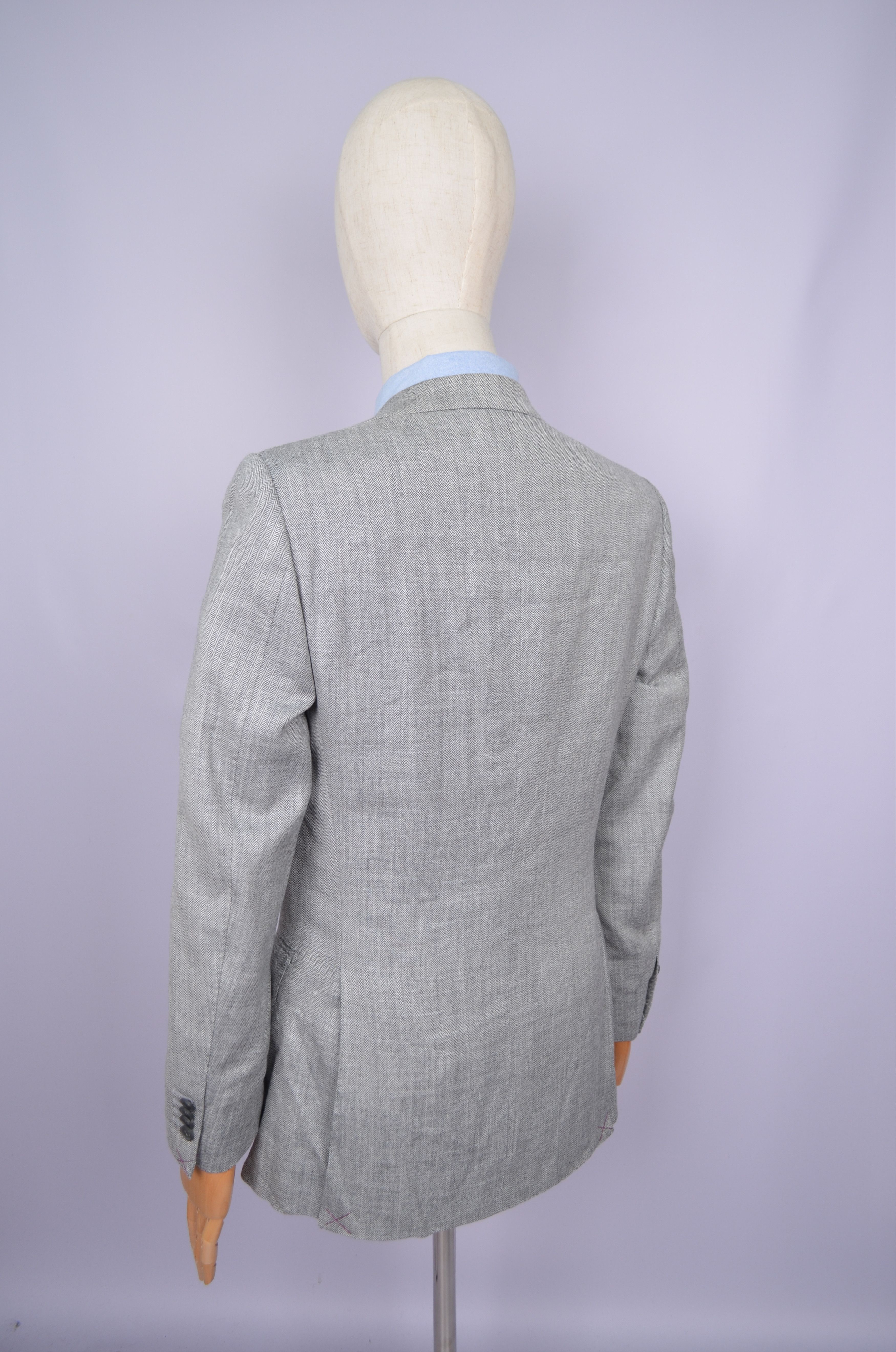 Suitsupply SUITSUPPLY Lazio Ethomas Wool Silk Linen Suit Grey US36 Size 36R - 8 Thumbnail