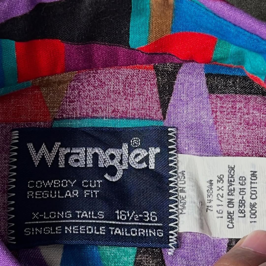 Wrangler Wrangler 80s Western Aztec Loud Vibrant Colorful Rodeo Vtg Size US XL / EU 56 / 4 - 7 Thumbnail