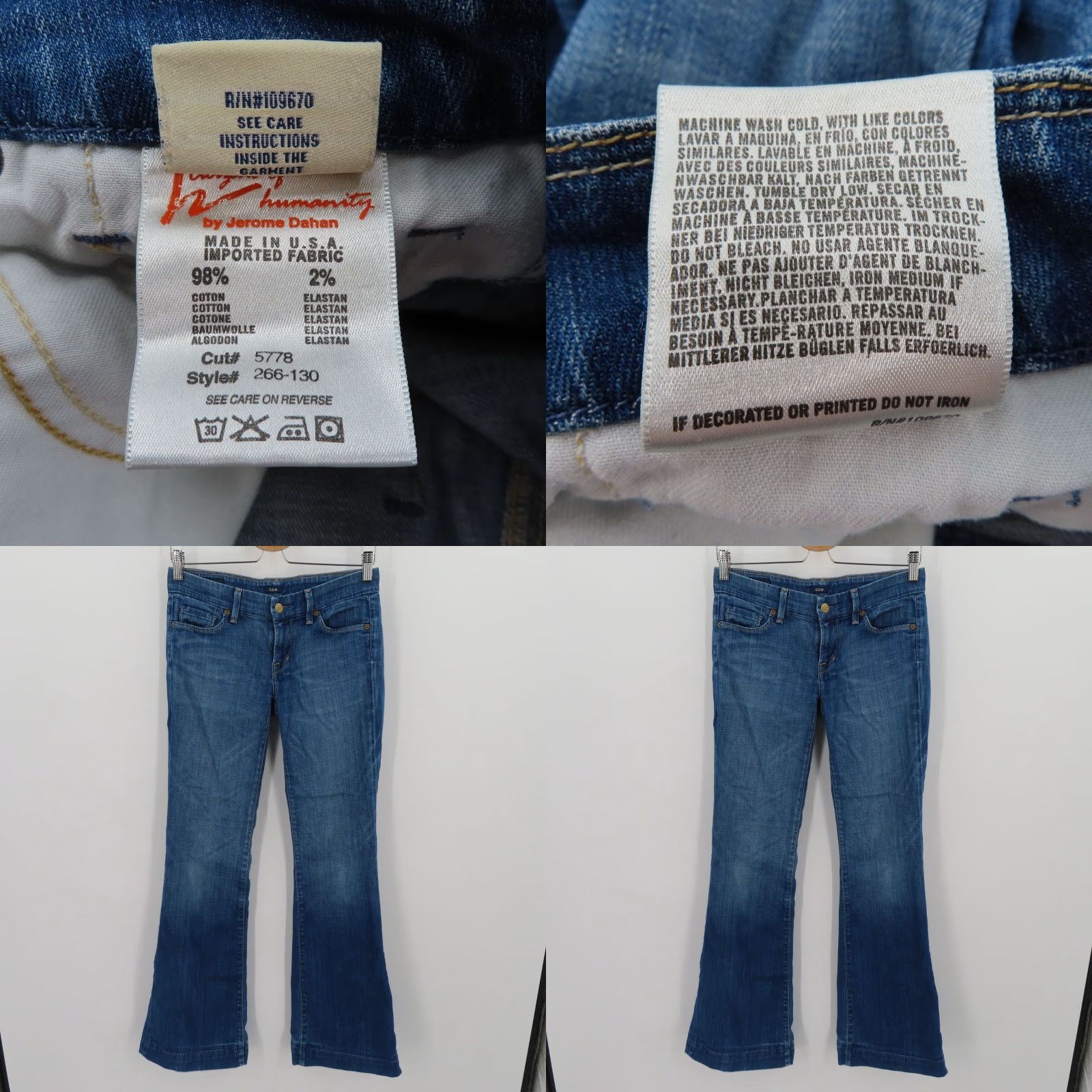 Citizens Of Humanity Citizens of Humanity Womens 27 Faye Low Waist Full Leg Denim Jeans Size 27" / US 4 / IT 40 - 9 Thumbnail