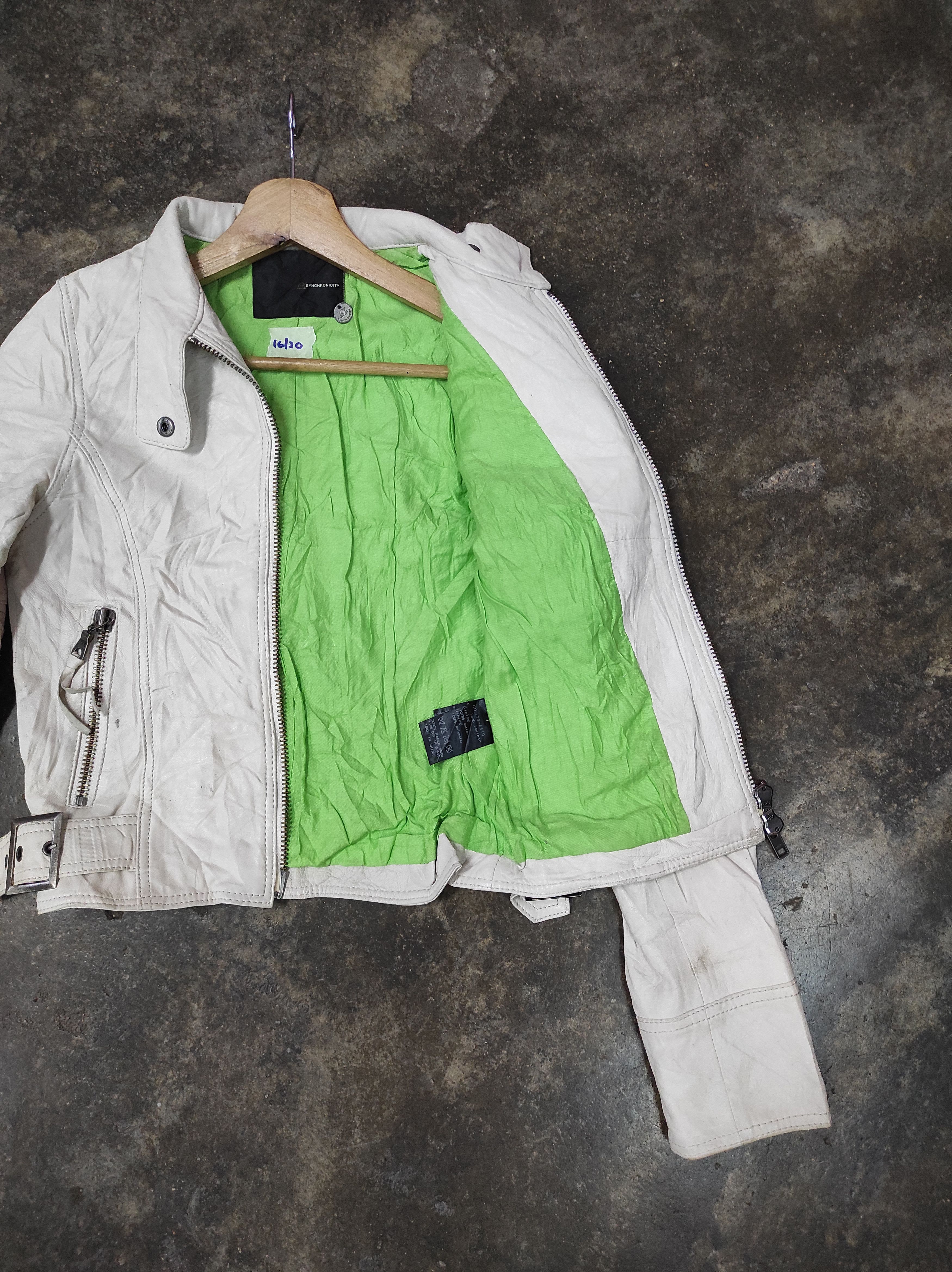 Japanese Brand SYNCHRONICITY LAMB LEATHER DOUBLE COLLAR JACKET Size XS / US 0-2 / IT 36-38 - 2 Thumbnail