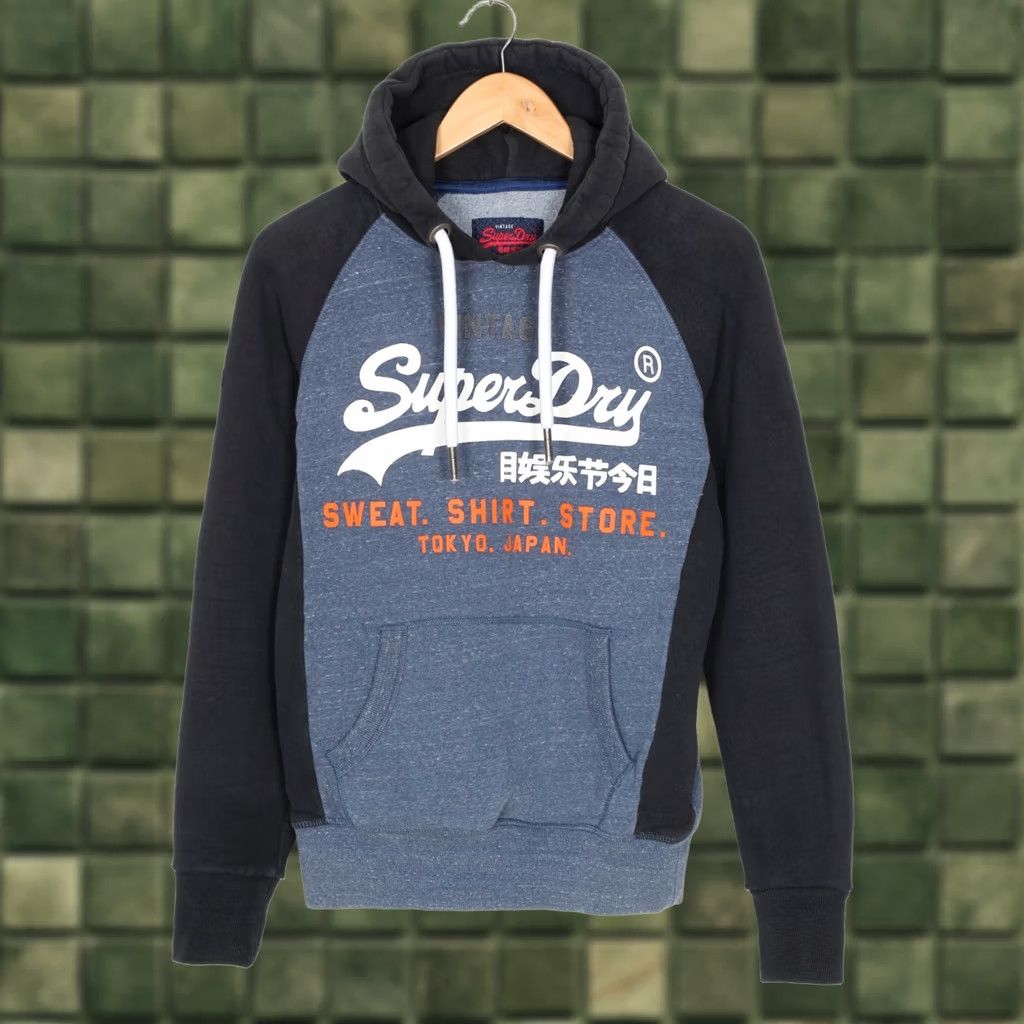 Superdry SUPERDRY Pullover Hoodie Sweatshirt Men S Blue Logo VM VR2727 Size US S / EU 44-46 / 1 - 1 Thumbnail