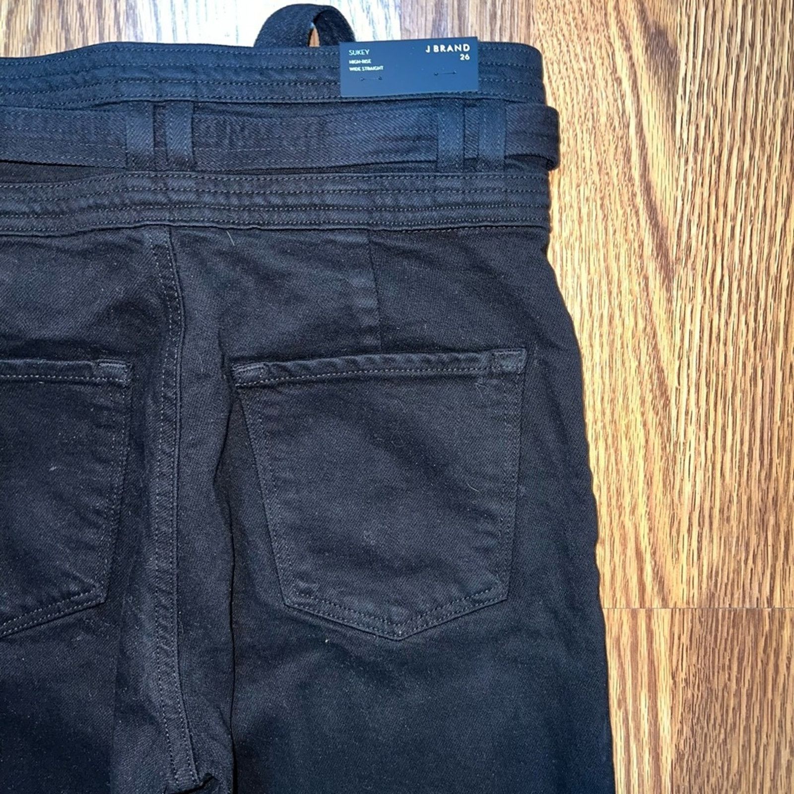 J Brand New J Brand Sukey Wide Leg Tie Waist Black Denim Jeans! Size 26" / US 2 / IT 38 - 5 Thumbnail