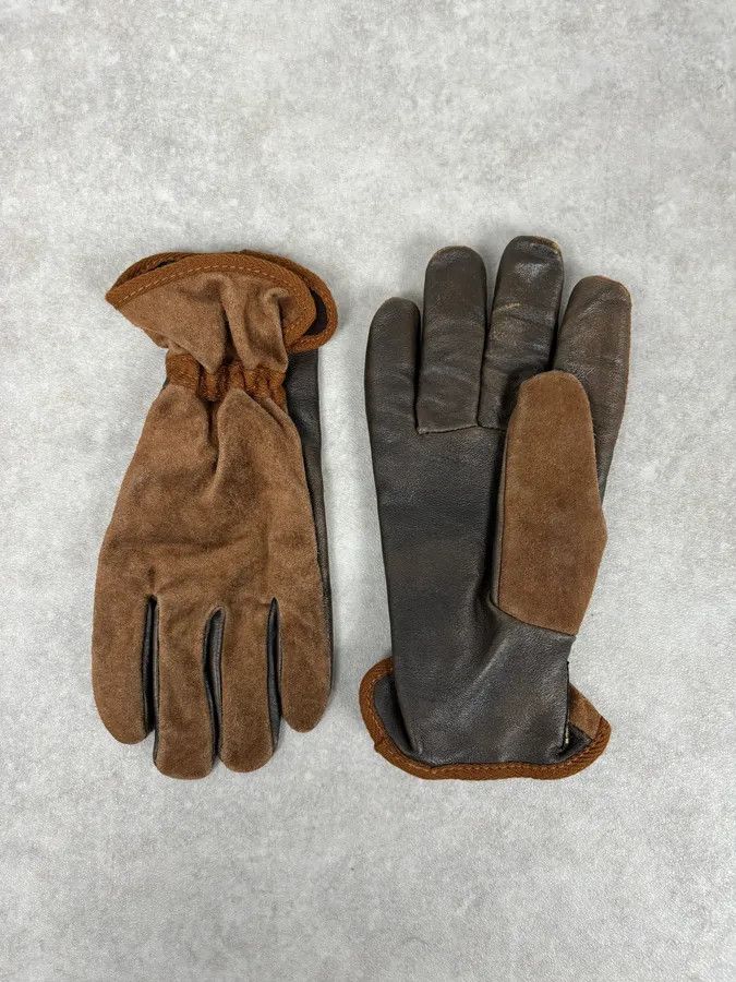 Armani 2000s Armani Brown Leather Gloves Size ONE SIZE - 5 Thumbnail