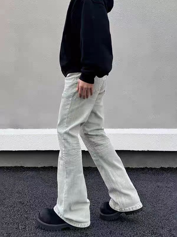 Japanese Brand × Vintage Vintage Washed and Aged White Flared Jeans Size US 32 / EU 48 - 6 Thumbnail