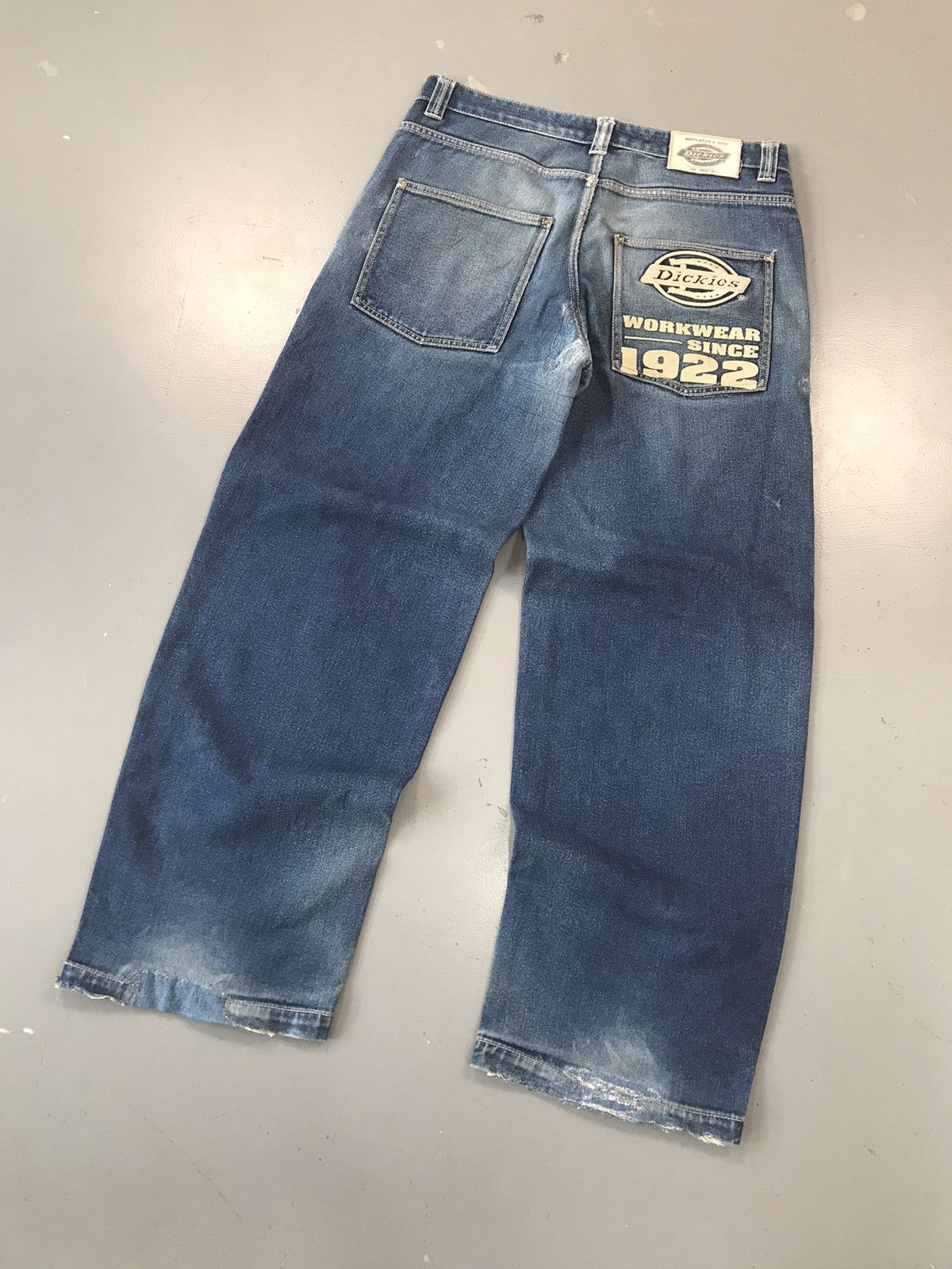 Dickies × Vintage Vintage Dickies spell out embroidered baggy fit denim Size US 35 - 2 Thumbnail