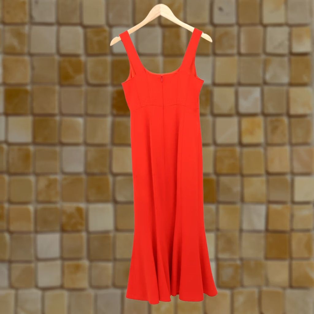 Veronica Beard VERONICA BEARD Dress Women's Gloria Fluted Stretch-Crepe Midi Cocktail Red Sz 0 Size XS / US 0-2 / IT 36-38 - 1 Thumbnail