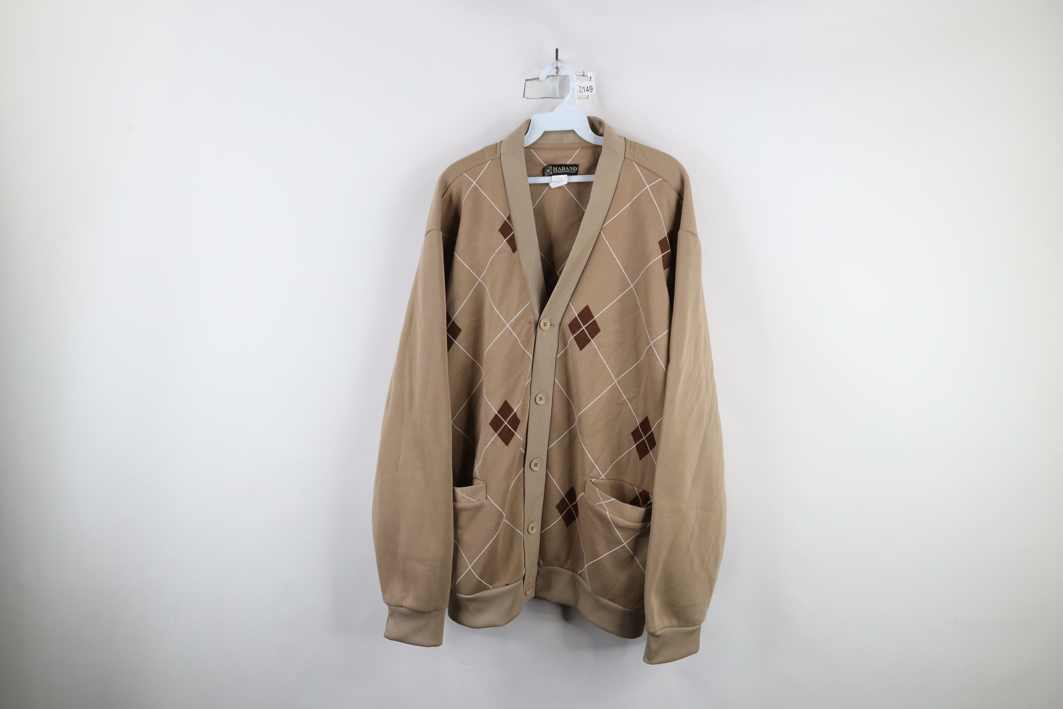 Vintage Vintage 90s Streetwear Button Cardigan Sweatshirt Beige Size US XL / EU 56 / 4 - 1 Thumbnail