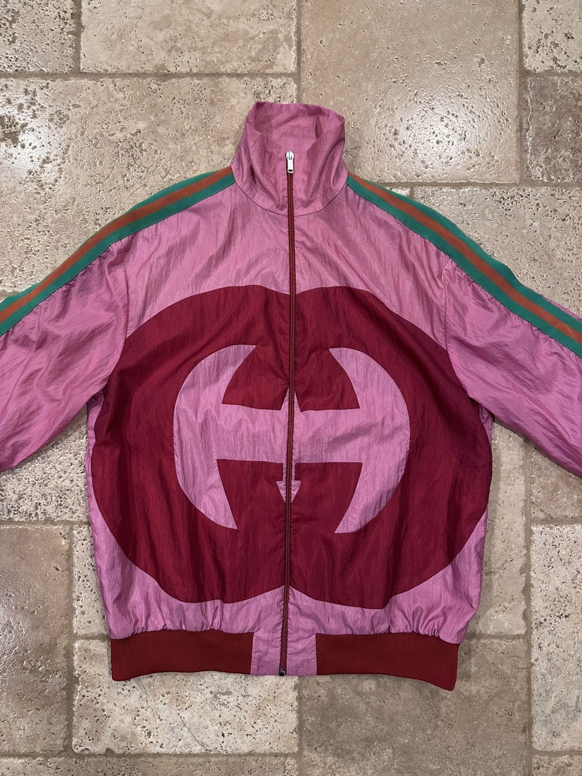 Gucci Gucci GG Logo Pink Zip Up Windbreaker Technical 2018 Jacket Size US M / EU 48-50 / 2 - 3 Thumbnail