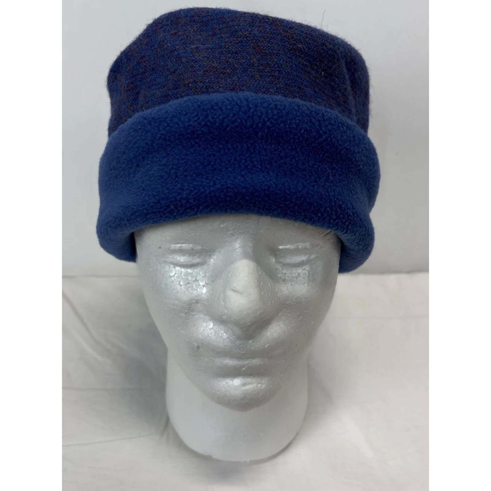 Harris Tweed VINTAGE Anna MacNeil Harris Tweed Fleece Lined Hat Blue Made In UK Beanie One Size Men Size US M / EU 48-50 / 2 - 2 Thumbnail