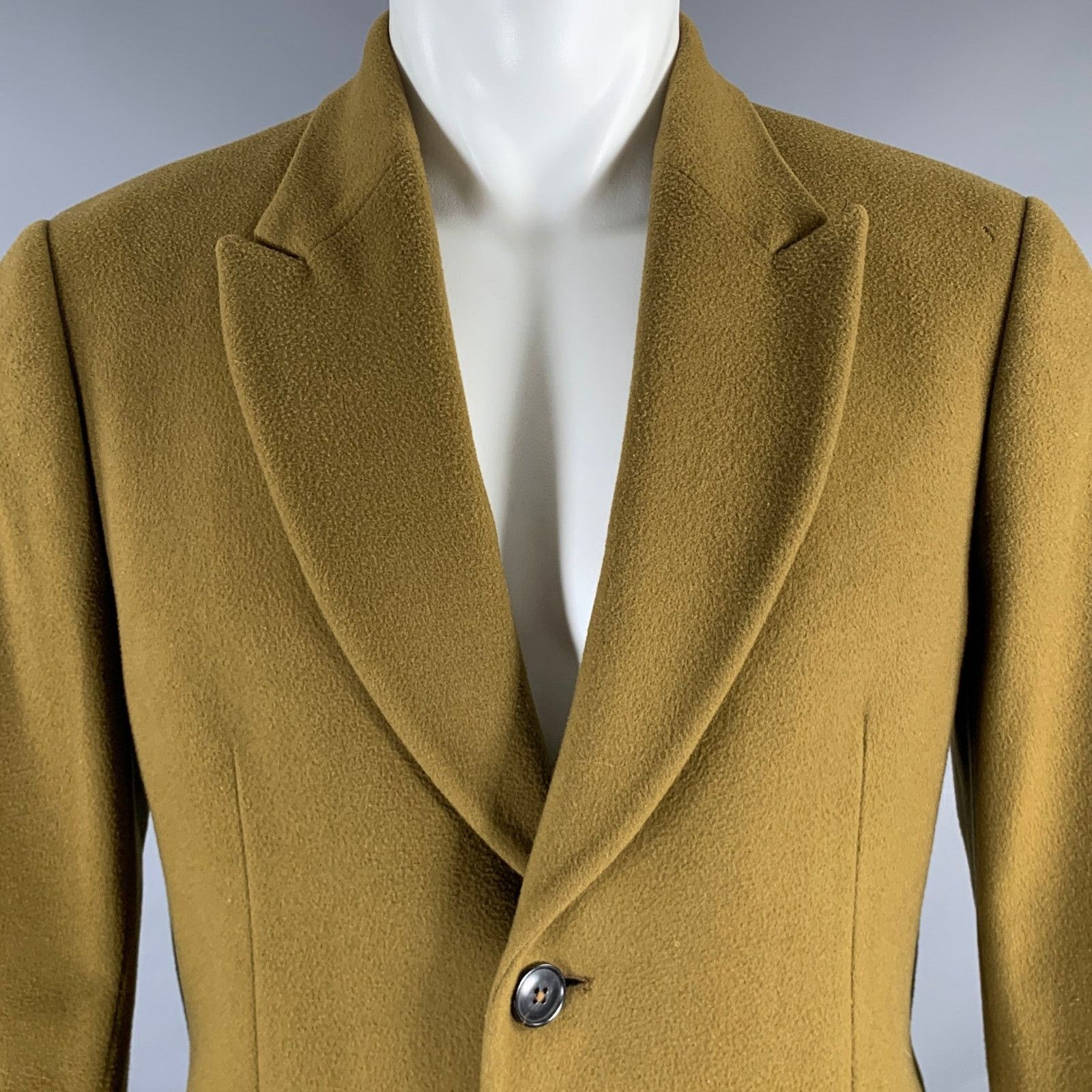 Paul Smith PAUL SMITH Size 38 Olive Green Wool Cashmere Peak Lapel Coat Size US S / EU 44-46 / 1 - 2 Thumbnail