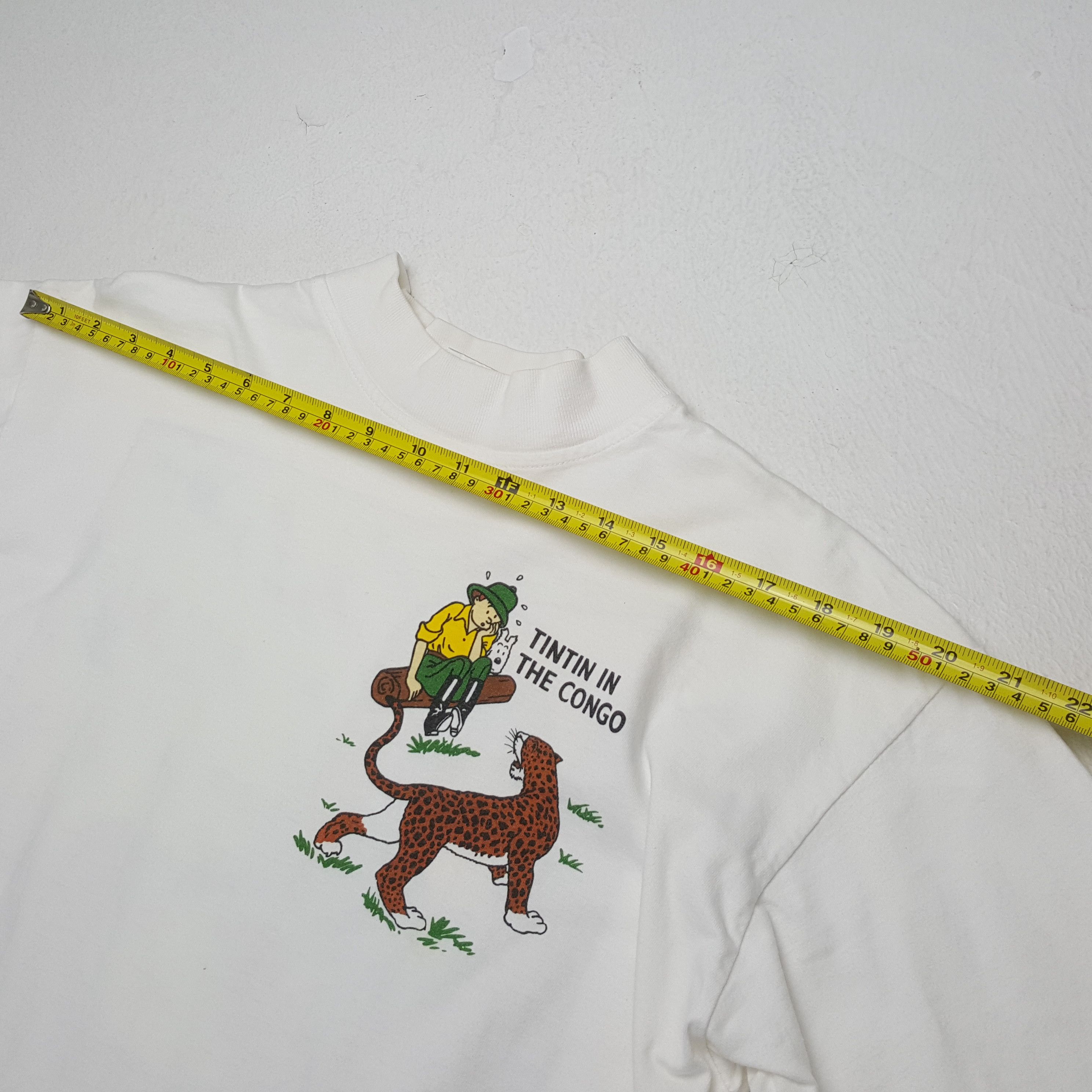 Vintage TINTIN IN THE CONGO Long Sleeve Tshirt Size US L / EU 52-54 / 3 - 5 Thumbnail