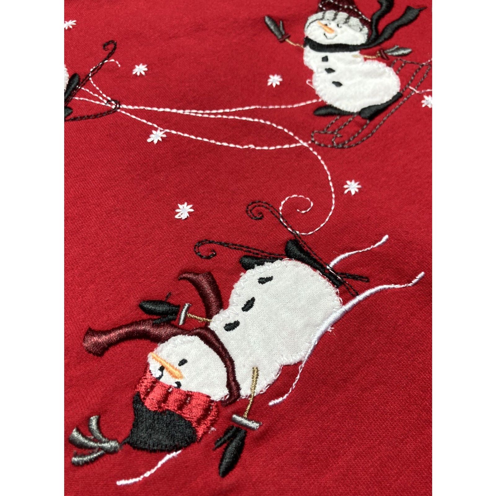 Vintage VINTAGE sweatshirt Men Crewneck Christmas Snowman Embroidered Red M 20” Pit to Pit 24” Length Size US M / EU 48-50 / 2 - 3 Thumbnail