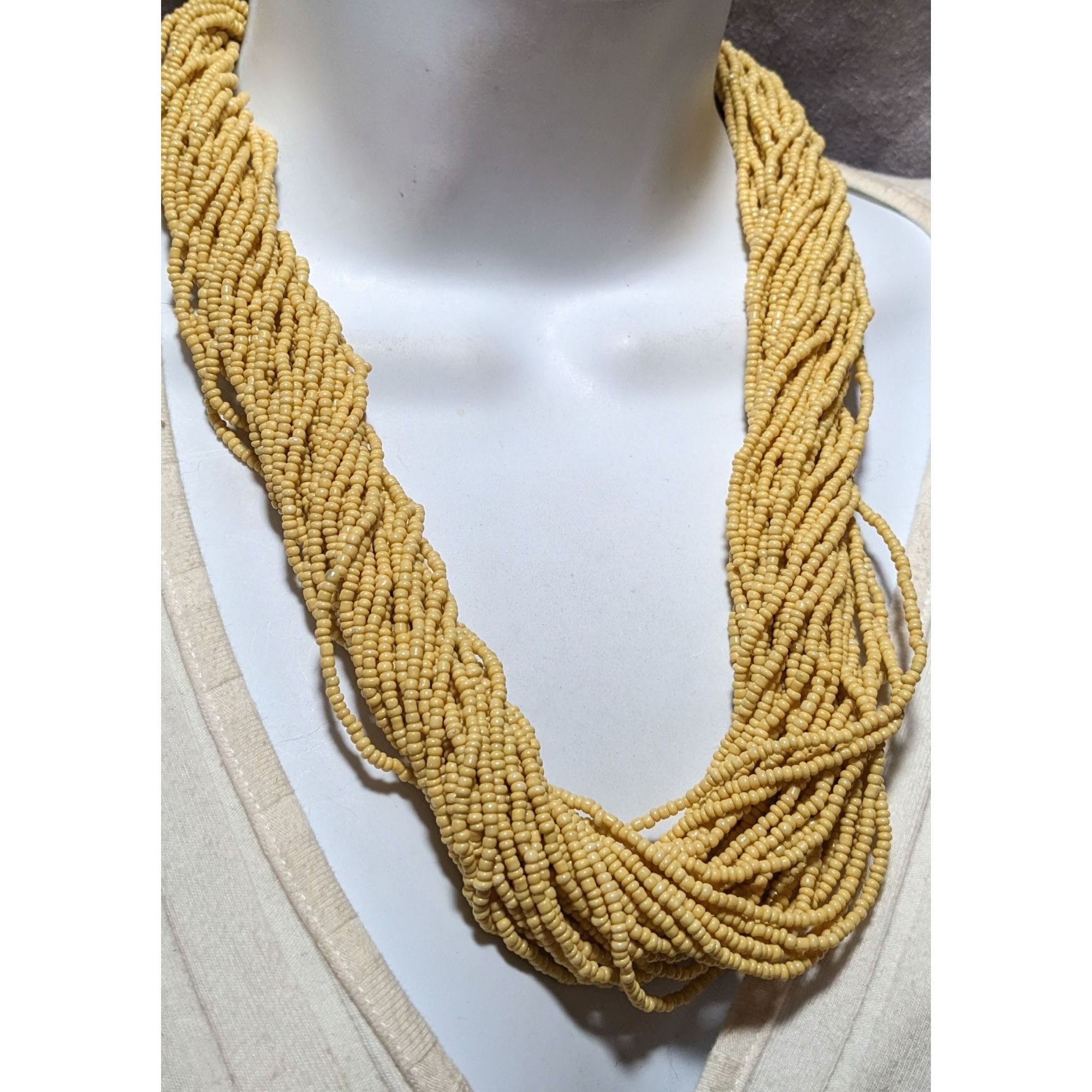 Other Retro Champagne Beaded Glass Torsade Necklace Size ONE SIZE - 7 Thumbnail
