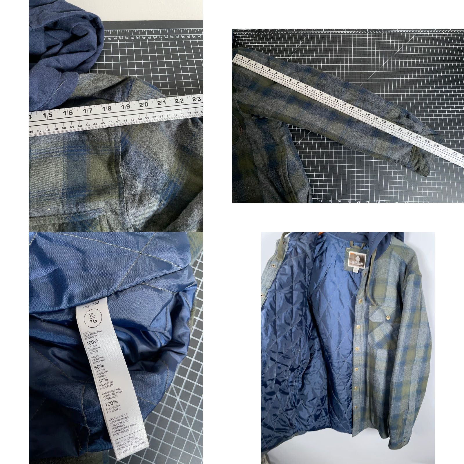 Vintage Legendary Whitetails Outfitters Flannel Shirt Jacket Adult XL Gray Plaid Hooded Size US XL / EU 56 / 4 - 8 Thumbnail