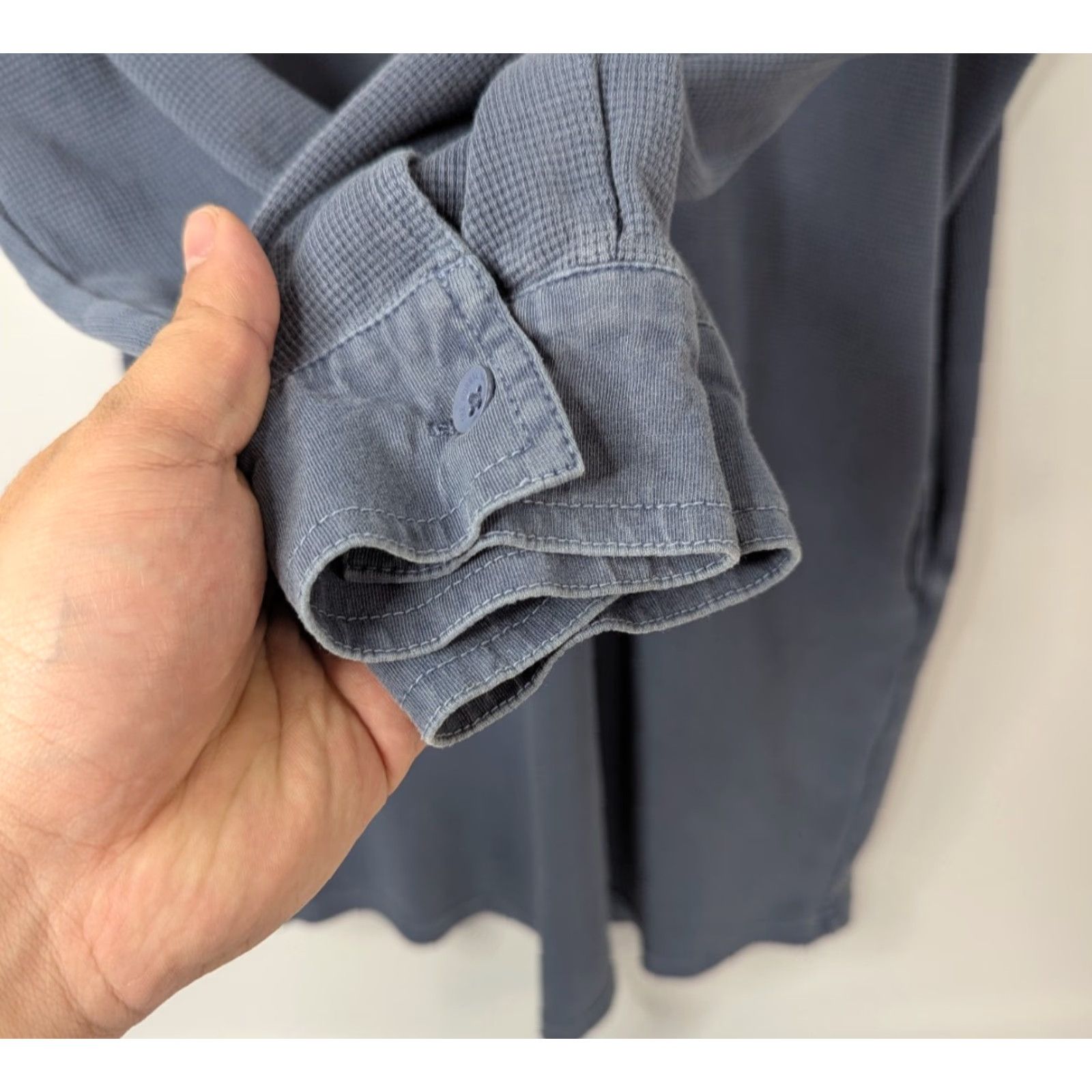 Vintage THE NORMAL BRAND Blue Henley Thermal Long Sleeve Shirt Dress Women's XS Size XS / US 0-2 / IT 36-38 - 3 Thumbnail