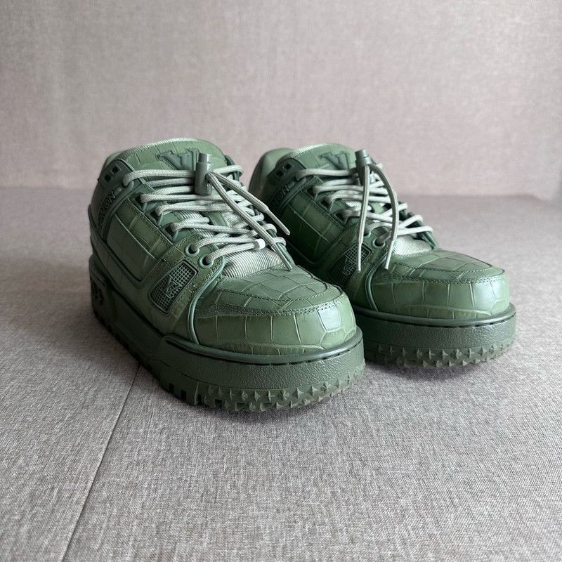 Louis Vuitton Louis Vuitton Trainer Maxi Low Top Sneakers Green -2508 Size US 6.5 / EU 39-40 - 3 Thumbnail