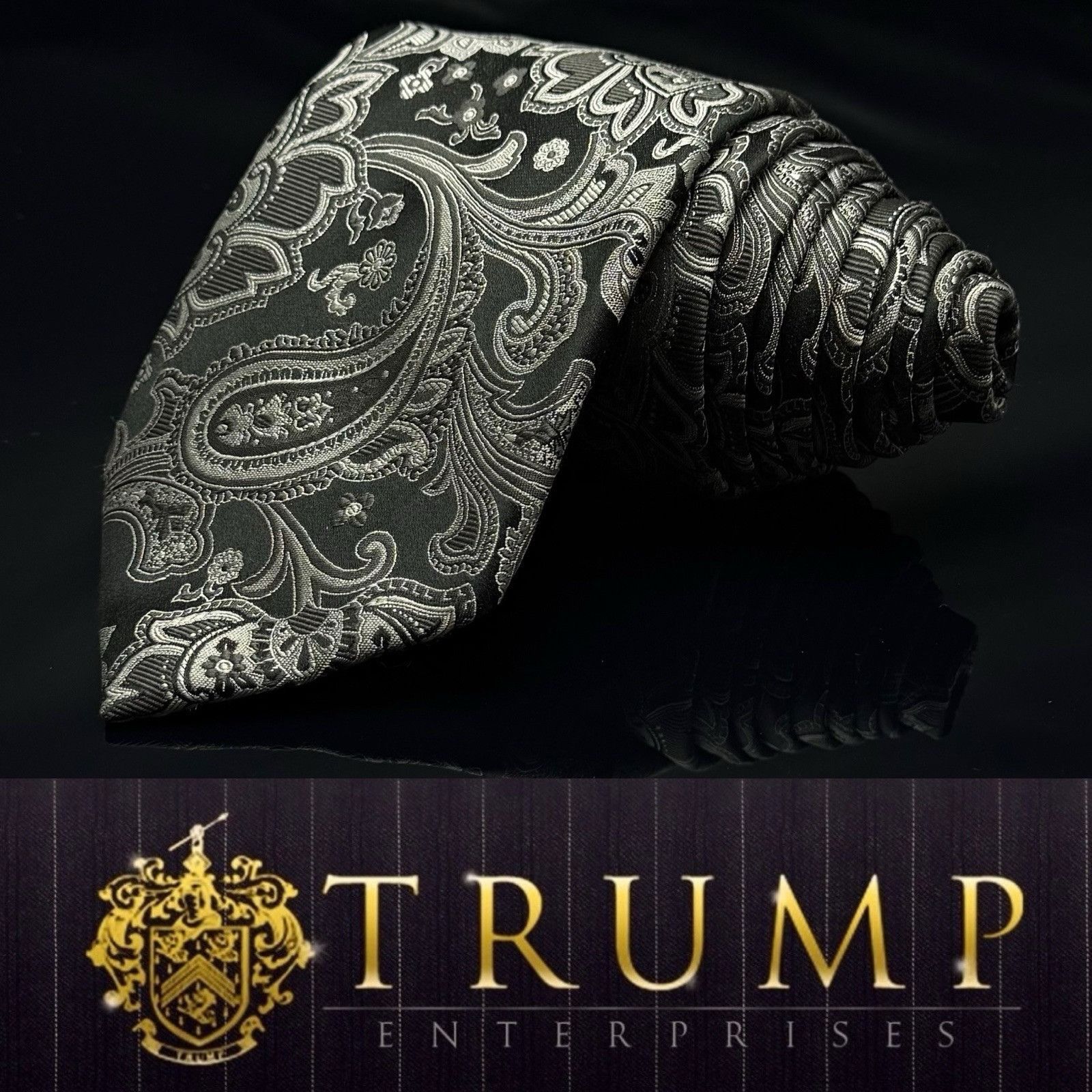 Donald Trump DONALD J. TRUMP MEN'S TIE BLACK/PAISLEY WIDTH: 3.50" LENGTH: Size ONE SIZE - 1 Thumbnail