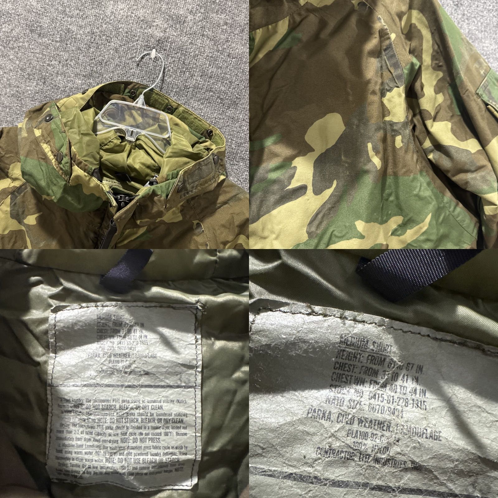 Vintage VINTAGE U.S. Military Parka Jacket CAMOUFLAGE Short Medium Damaged Men's NYLON Camo Parka Short Damaged Size US 31 - 8 Thumbnail