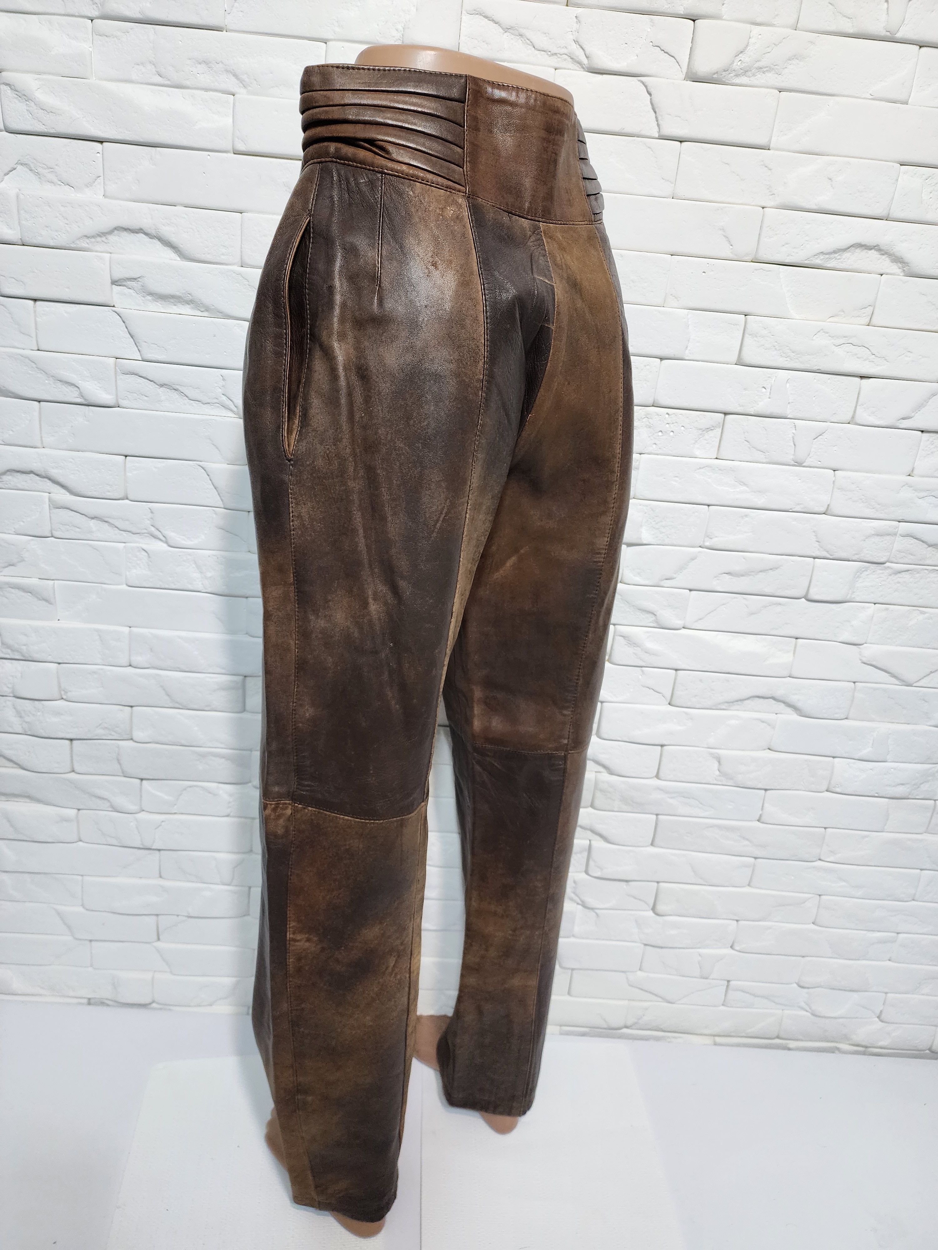 Genuine Leather Genuine Leather Brown Pants: Size 27" / US 4 / IT 40 - 6 Thumbnail