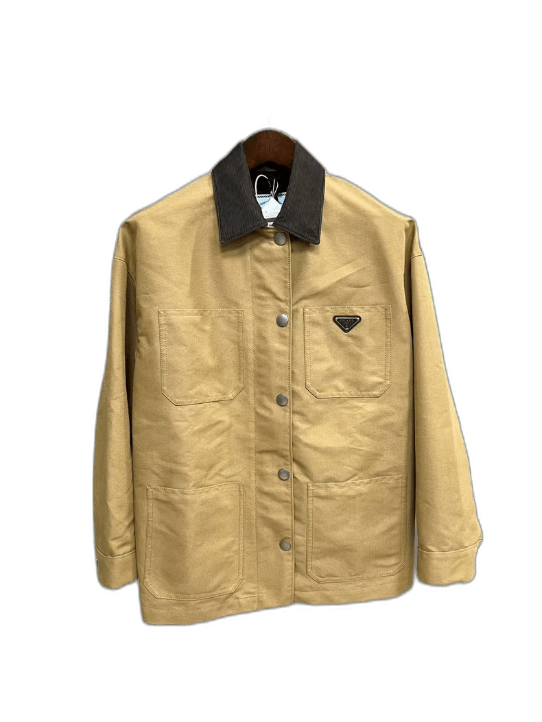 Prada Prada Khaki Canvas Work Jacket with Logo -2505 Size US S / EU 44-46 / 1 - 1 Thumbnail