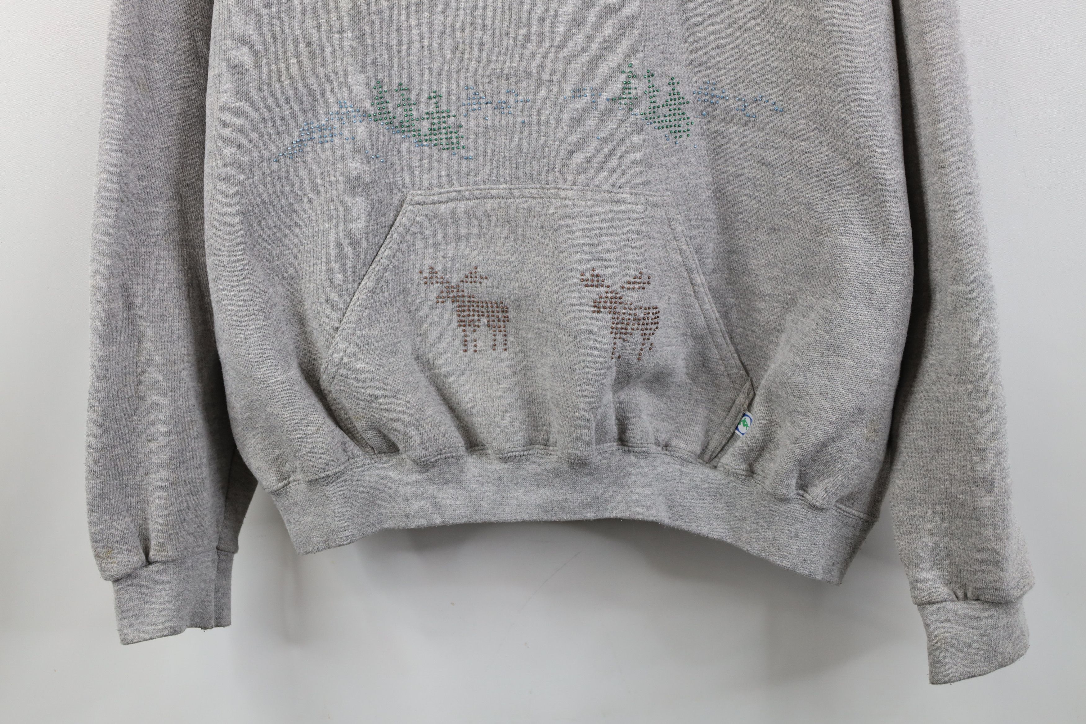 Vintage Vintage 80s 90s Dot Wolf Nature Hoodie Sweatshirt Gray USA Size US XL / EU 56 / 4 - 3 Thumbnail