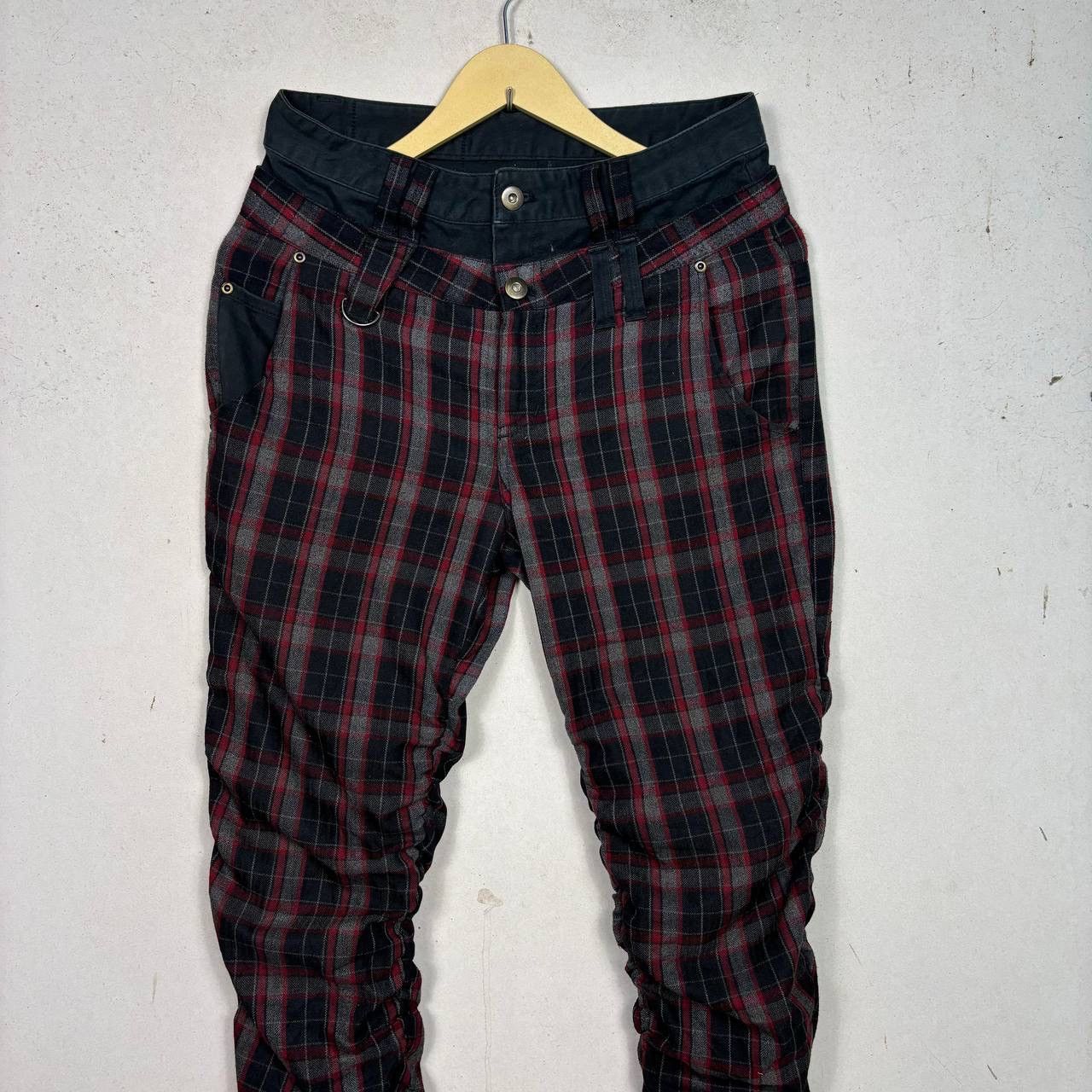 Japanese Brand RagOut Japanese Plaid Punk Double Waist Pants Red Tartan Size US 30 / EU 46 - 3 Thumbnail