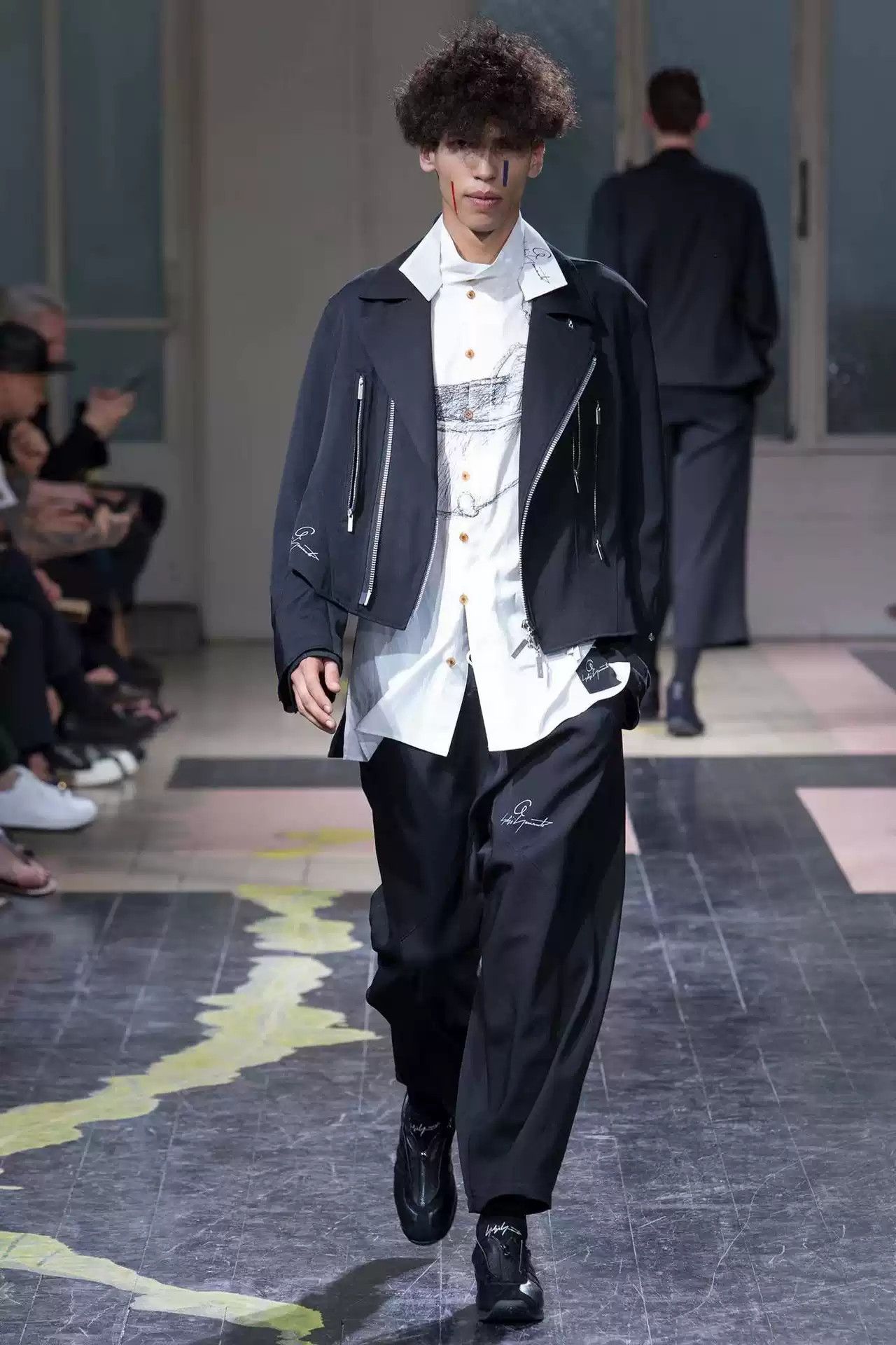 Yohji Yamamoto 16ss Longitudinal Zipper Motorcycle Wool Jacket