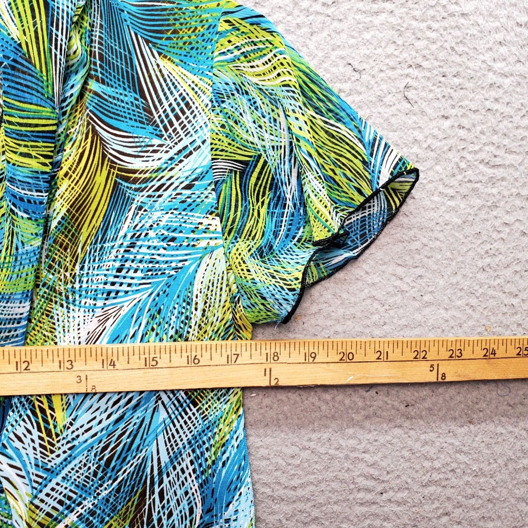 Element Elementz Blouse Top Womens Multicolor Tropical Print Cap Sleeve V-Neck Beaded Size M / US 6-8 / IT 42-44 - 6 Thumbnail