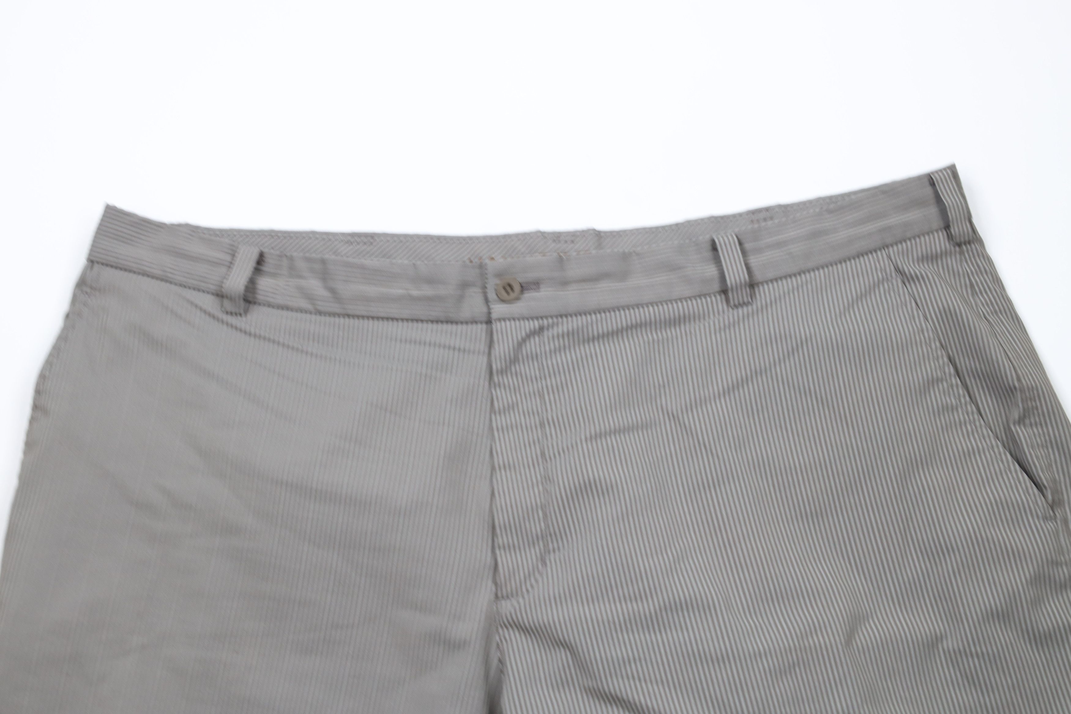 Nike × Vintage Nike Golf Striped Flat Front Tech Golfing Chino Shorts Gray Size US 42 / EU 58 - 2 Thumbnail