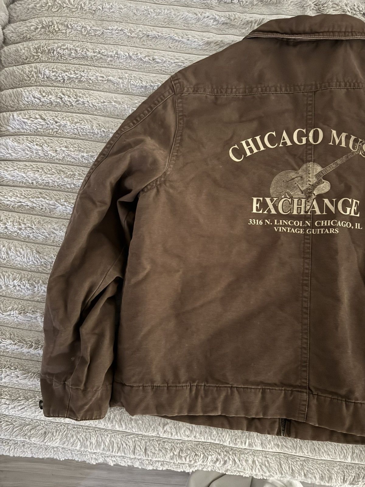 Vintage vintage chicago music vtg guitar thrashed flight jacket coat Size US L / EU 52-54 / 3 - 8 Thumbnail