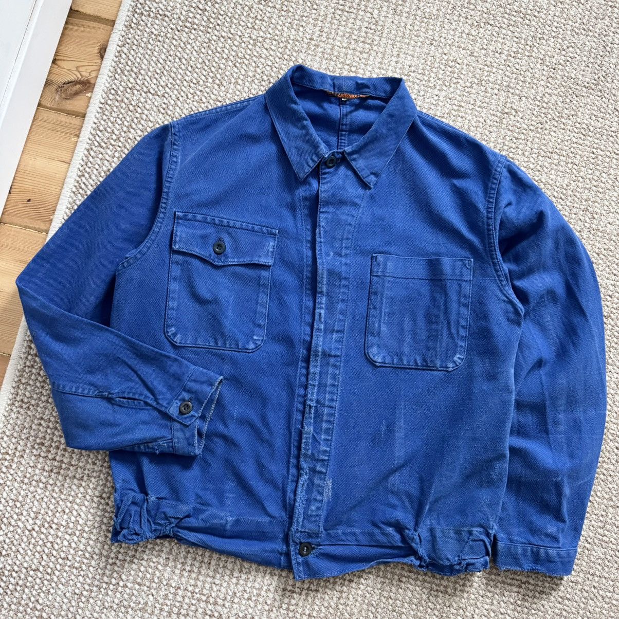 Le Laboureur 80s Lutteurs vintage distressed worn works sanfor jacket Size US L / EU 52-54 / 3 - 1 Thumbnail