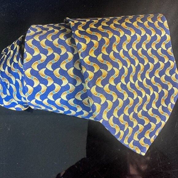 Gucci Gucci Silk Tie Psychedelic Blue Mid Century Modernist Retro Size ONE SIZE - 3 Thumbnail