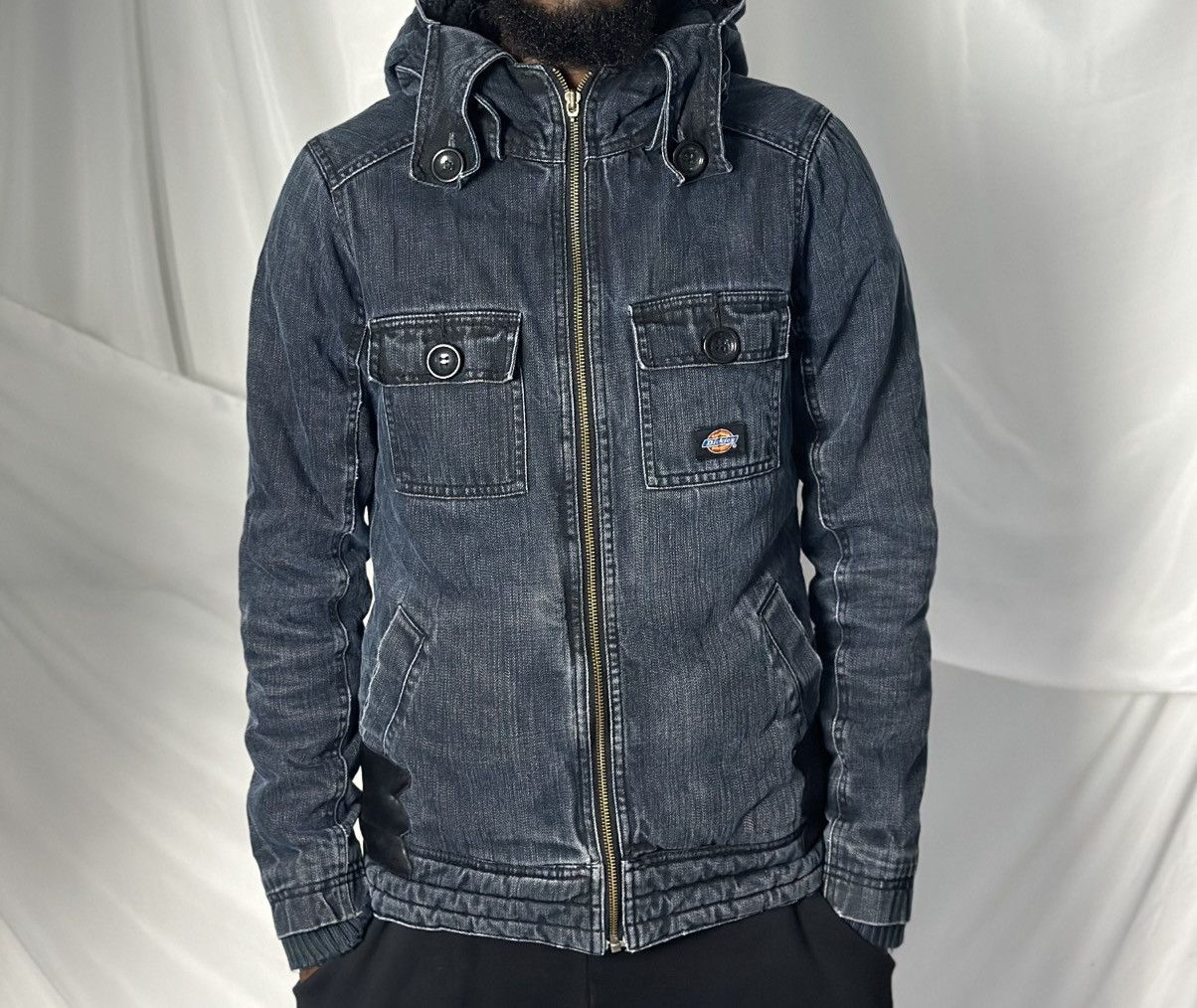 Dickies Rare Dickies Hooded Fleece Utility Denim Jacket Size US S / EU 44-46 / 1 - 1 Thumbnail
